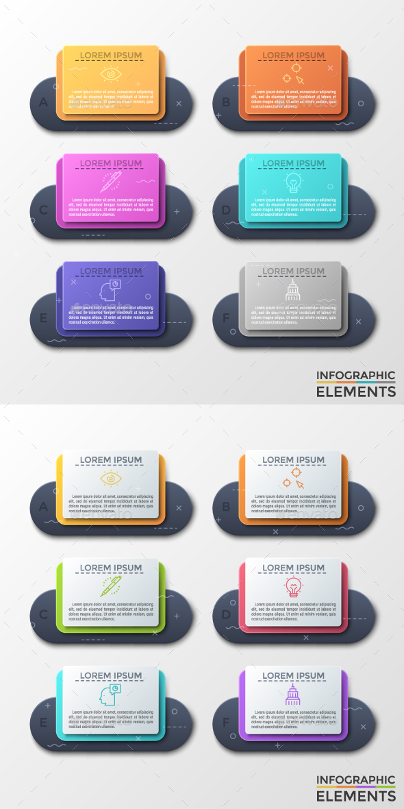 Futuristic Infographic Paper Frames (2 Styles) - Infographics