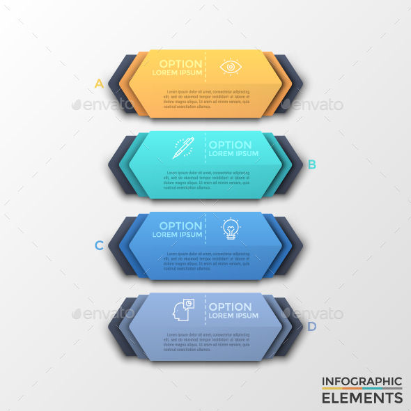 Modern Infographic Paper Arrow Stickers - Infographics