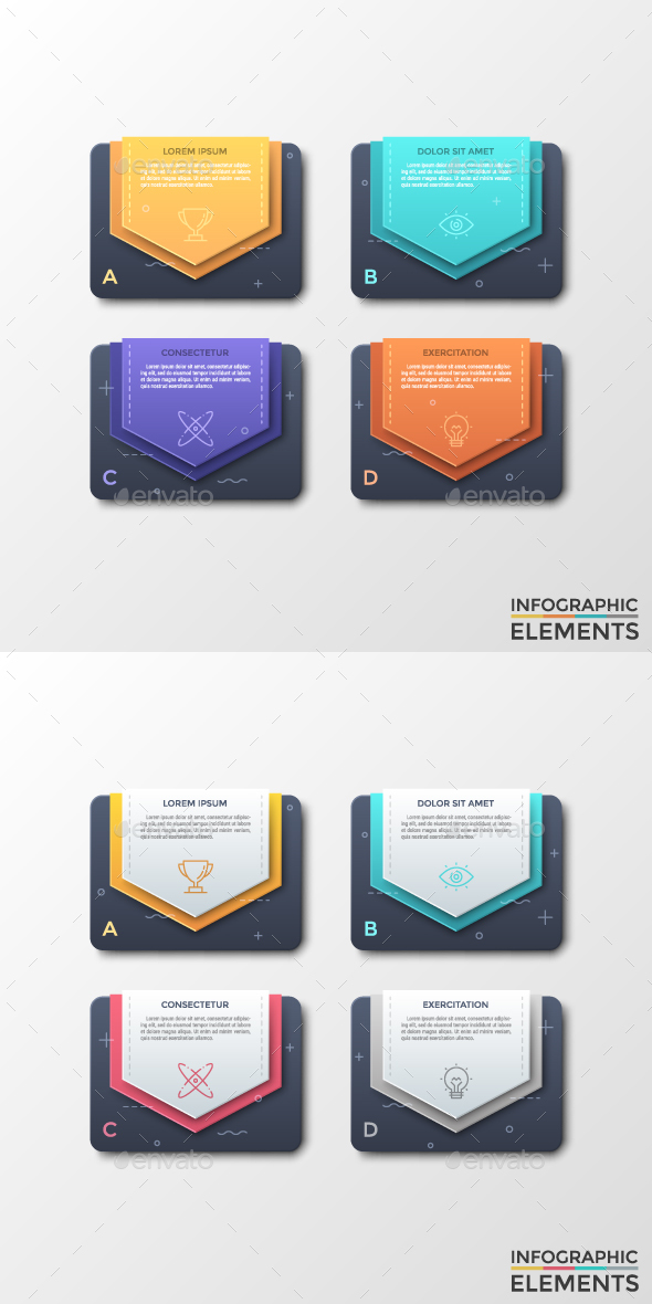 Modern Infographic Stickers Template (2 Styles) - Infographics