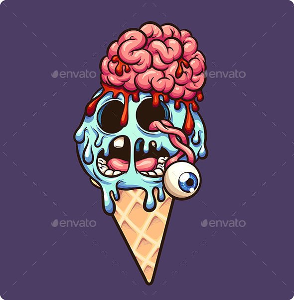 Zombie Ice Cream Cone - Food Objects