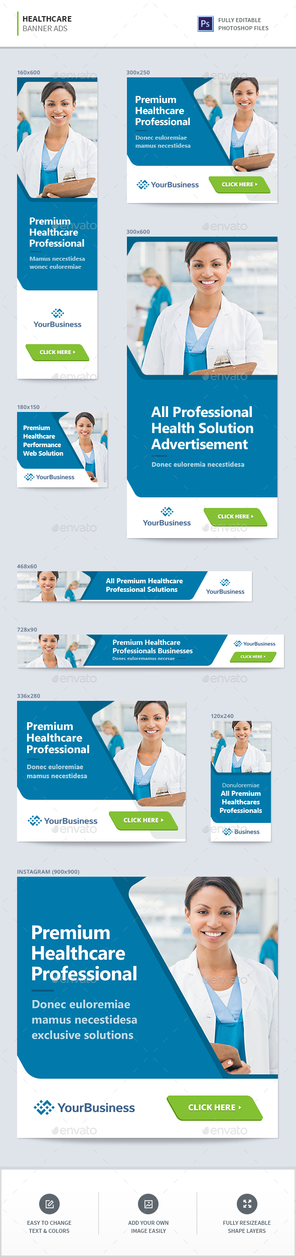 Healthcare Banners - Banners & Ads Web Elements
