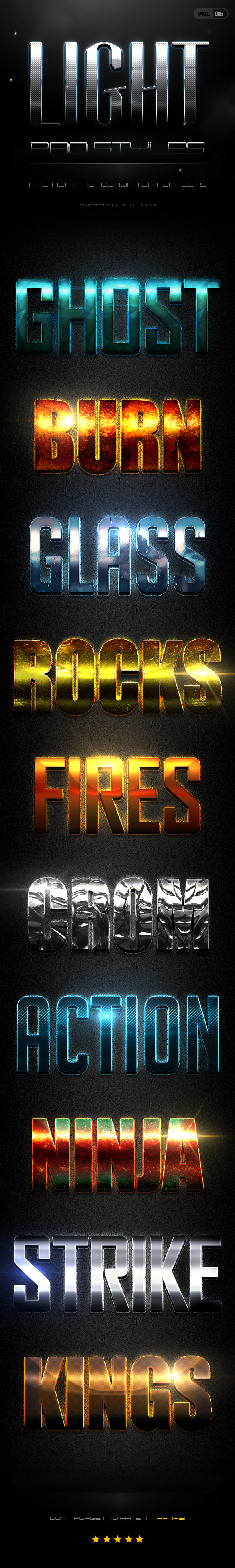10 Light Pro Styles Vol.6 - Text Effects Styles