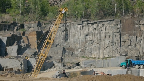 Extraction of Granite Stone in a Quarry