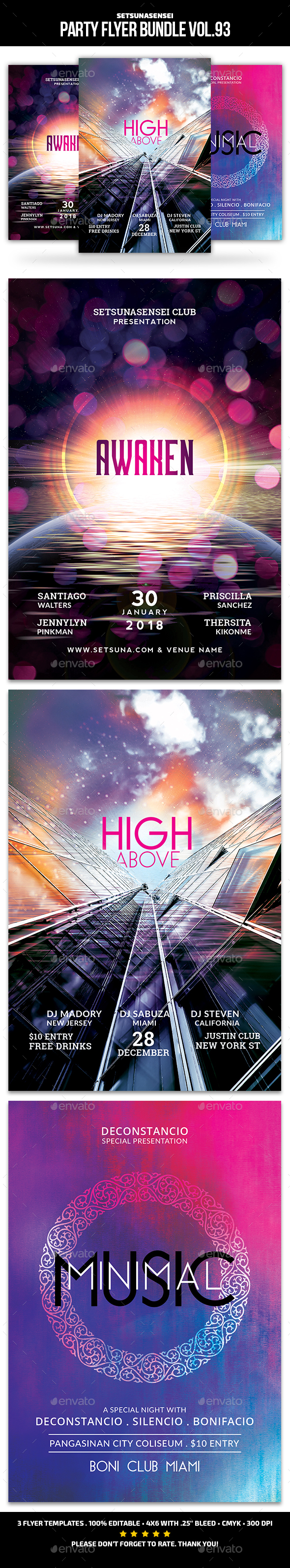 Party Flyer Bundle Vol.93 - Events Flyers
