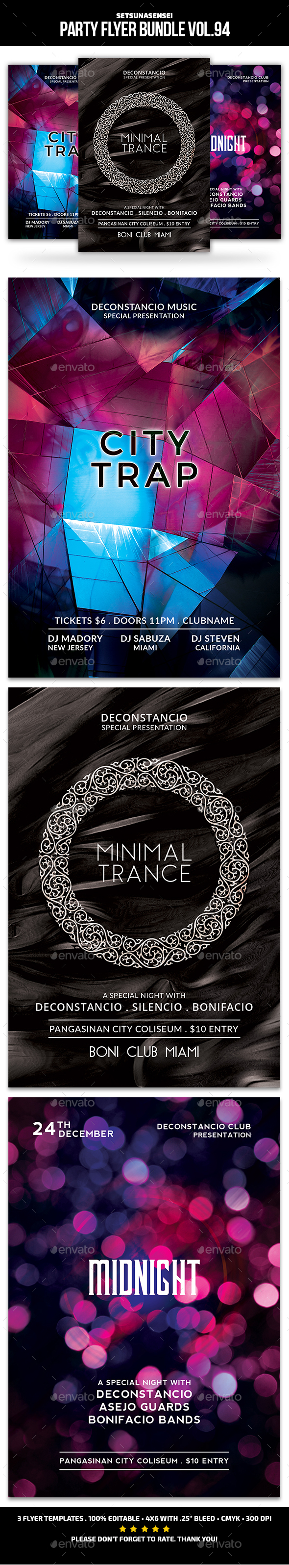 Party Flyer Bundle Vol.94 - Events Flyers