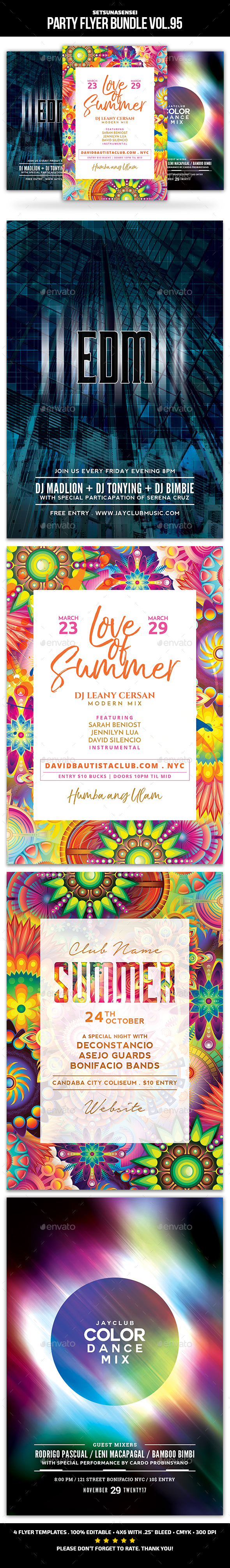 Party Flyer Bundle Vol.95 - Events Flyers