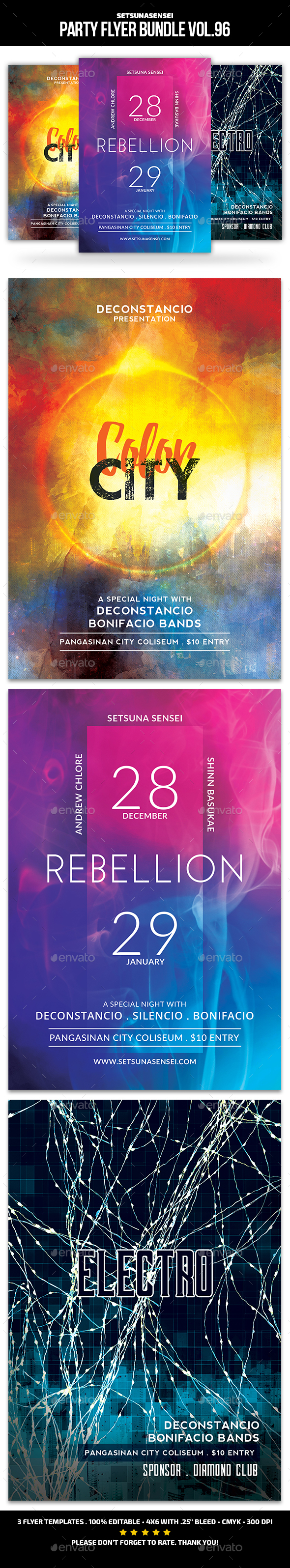 Party Flyer Bundle Vol.96 - Events Flyers