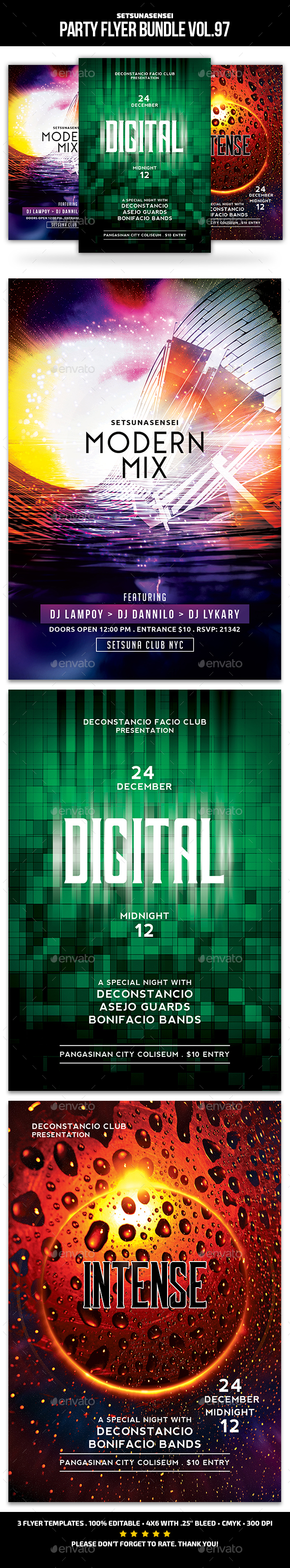 Party Flyer Bundle Vol.97 - Events Flyers