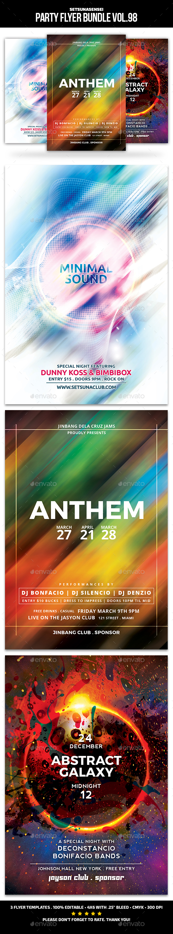 Party Flyer Bundle Vol.98 - Events Flyers