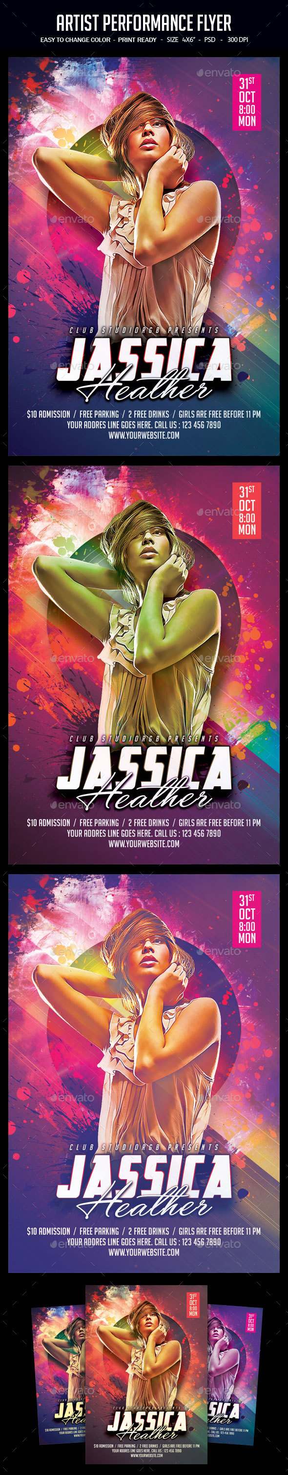 Artist Performance Flyer - Clubs & Parties Events