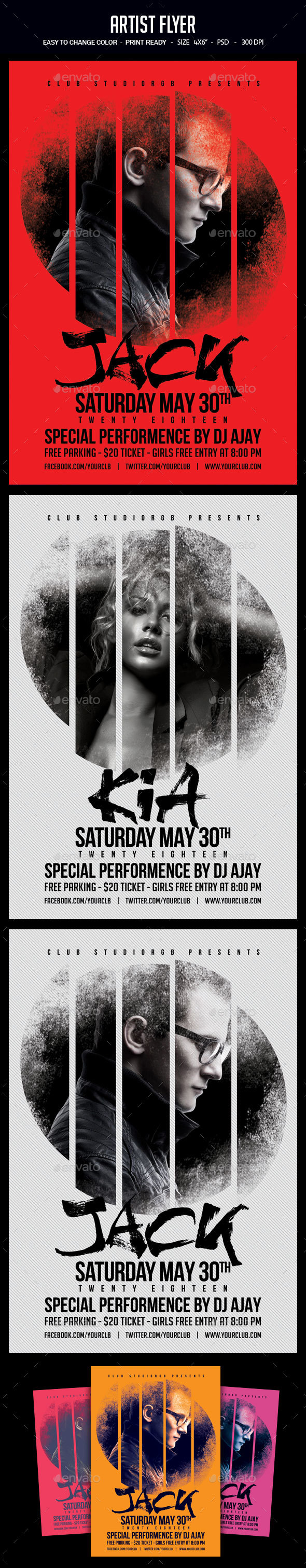 Artist Flyer - Clubs & Parties Events