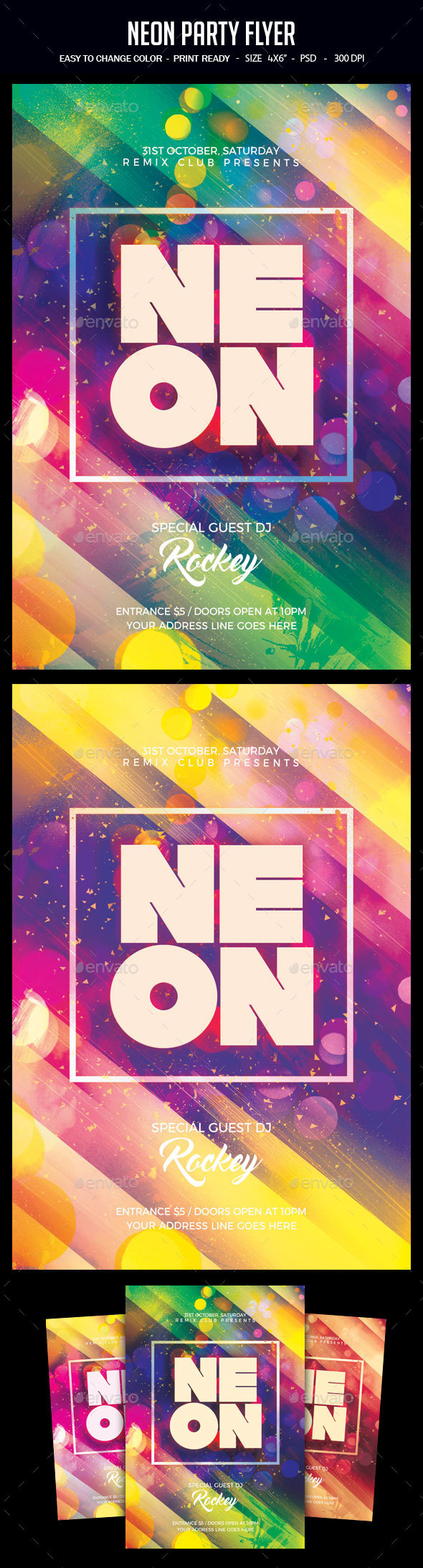 Neon Party Flyer - Clubs & Parties Events