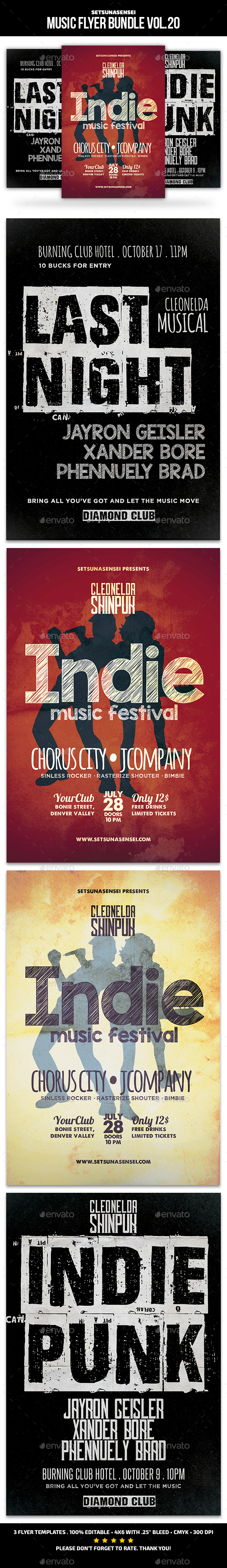Music Flyer Bundle Vol. 20 - Concerts Events