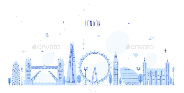 London Skyline England UK Vector City Buildings - Buildings Objects
