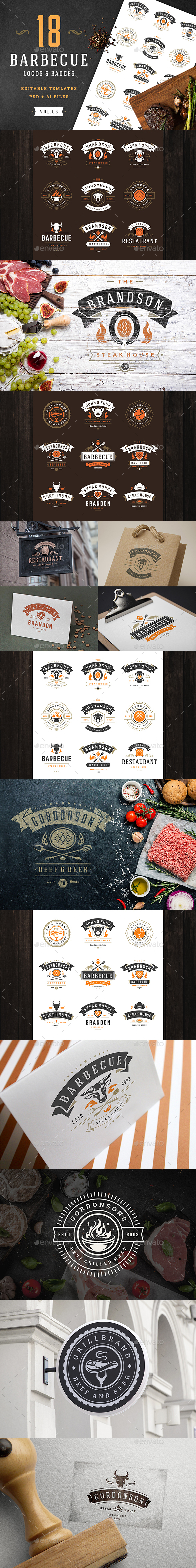 18 Barbecue Logos and Badges - Badges & Stickers Web Elements