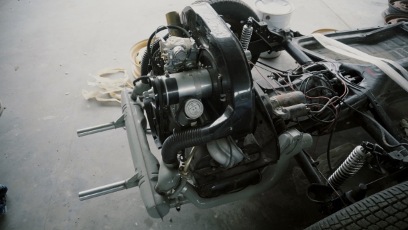 Engine, Motor on Auto-disassembly in Garage