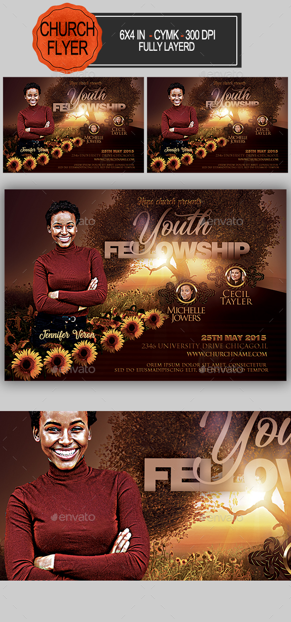 Youth Fellowship Church Flyer - Church Flyers