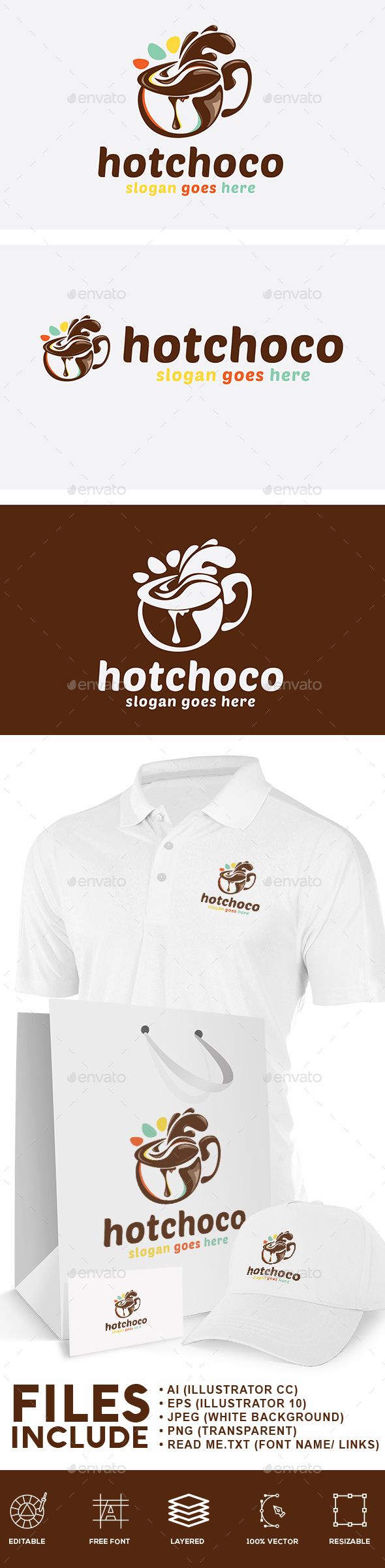 Hot Chocolate Logo - Food Logo Templates