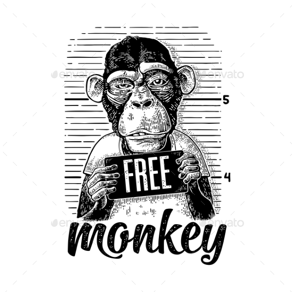 Arrested in a T-Shirt Holding a Police Department - Animals Characters