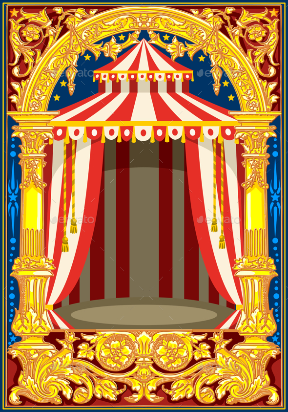 Carnival Circus Birthday Card - Backgrounds Decorative
