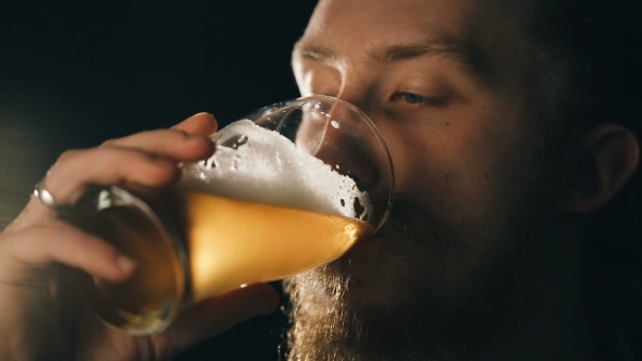 Bearded Guy Is Drinking Beer