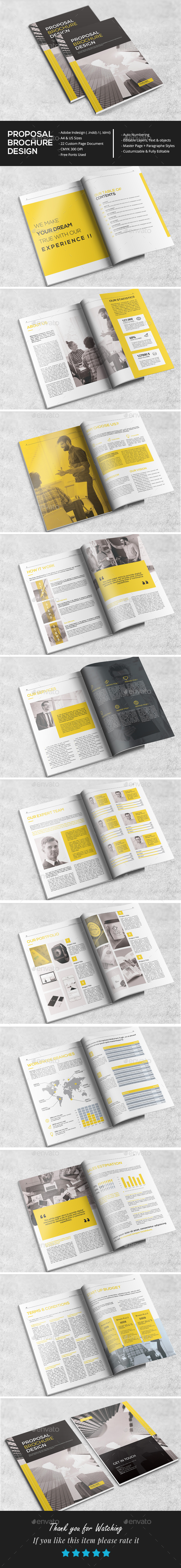 Stylish Proposal Brochure Design - Brochures Print Templates