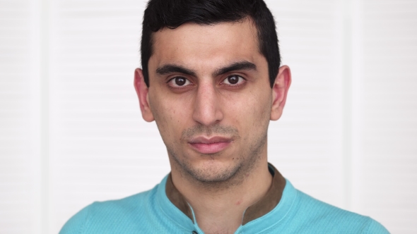 Serious Middle Eastern Young Man's Face