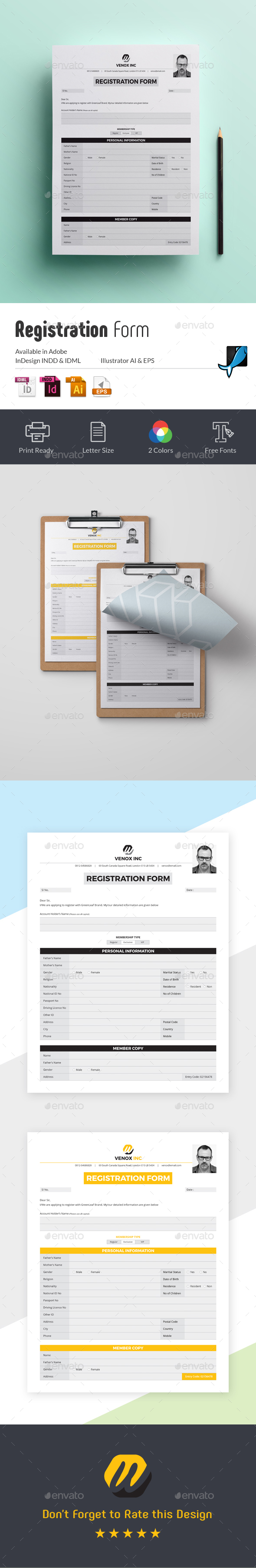 Registration Form - Miscellaneous Print Templates