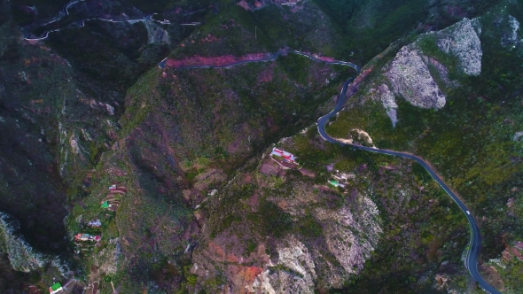 Road Winding in Mountains