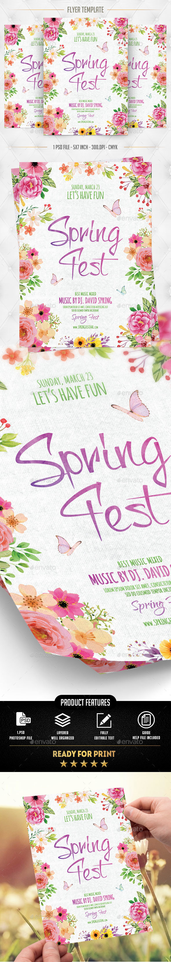 Spring Fest Flyer Template - Flyers Print Templates