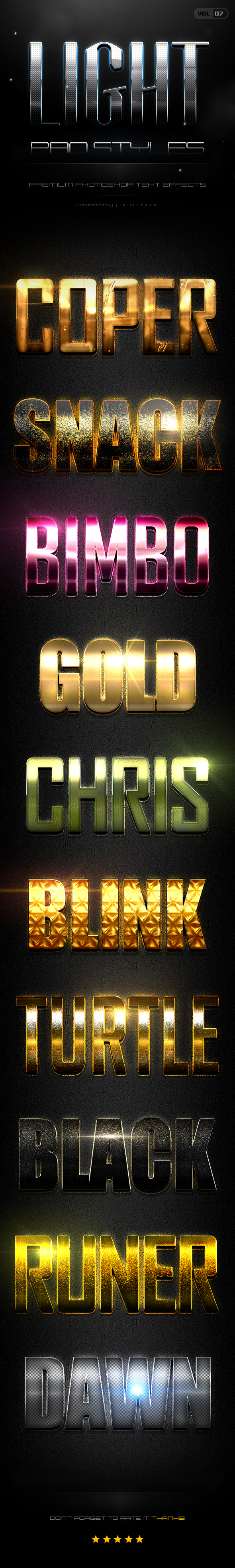 10 Light Pro Styles Vol.7 - Text Effects Styles