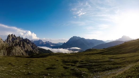 National Nature Park Tre Cime In the Dolomites Alps. Beautiful Nature of Italy. alt