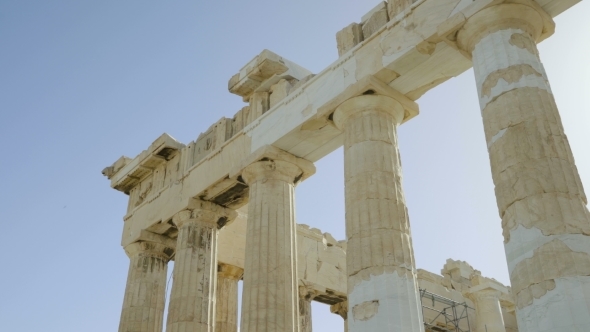 Pillars of Parthenon - Ancient Temple in Athenian Acropolis alt