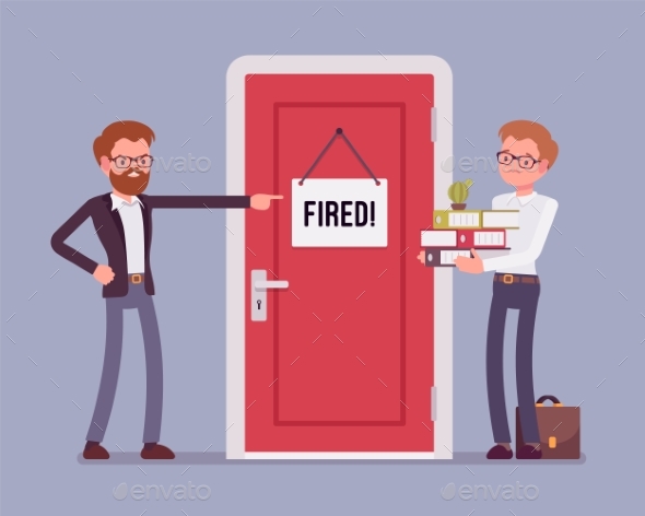 Fired Office Worker and Boss - Business Conceptual