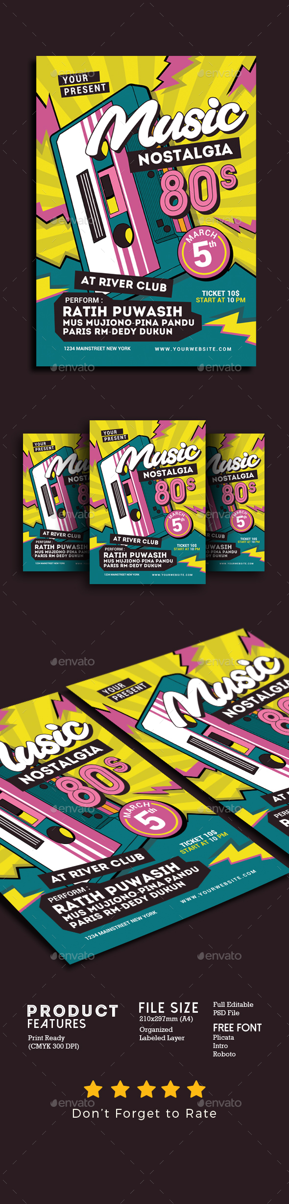80's Music Event Flyer - Events Flyers
