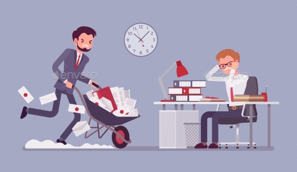 Overworked in the Office - Business Conceptual