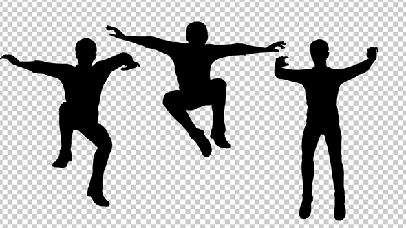 Silhouette Of a Jumping Man (3-Pack)