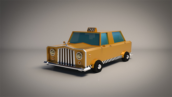 Low-Poly Cartoon Taxi - 3Docean 21492312