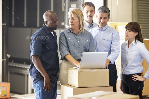 Workers In Distribution Warehouse - Stock Photo - Images