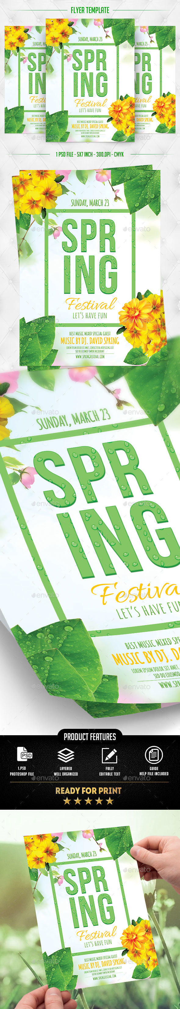 Spring Festival Flyer Template - Flyers Print Templates