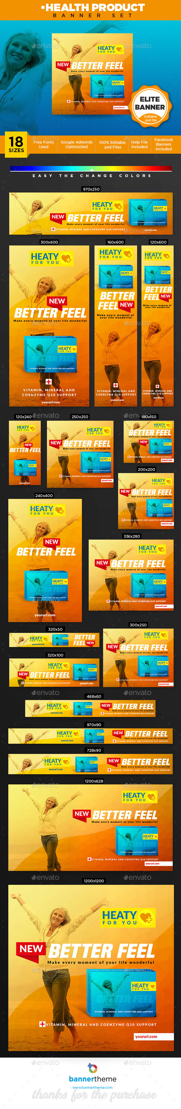 Health Product Banner - Banners & Ads Web Elements
