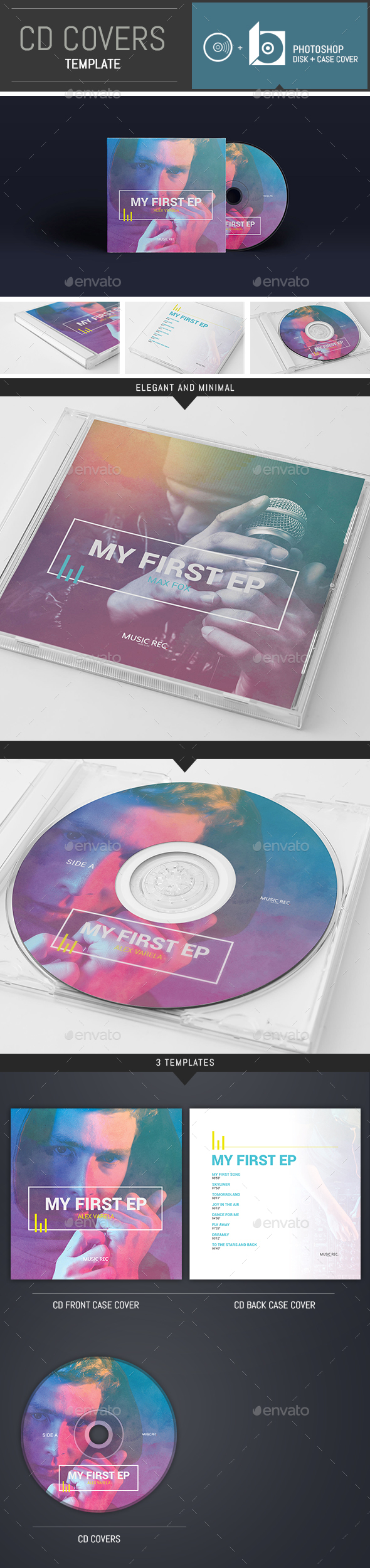 DJ / Musician / Band CD Cover Template - CD & DVD Artwork Print Templates