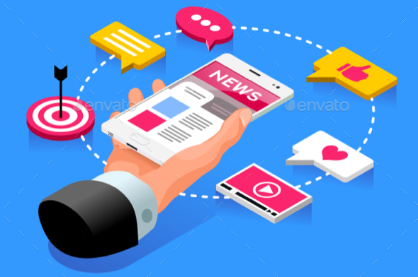 Press News Article Publication Concept - Miscellaneous Vectors