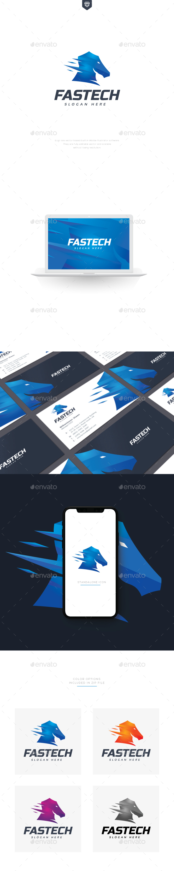 Tessellated Horse Logo - Animals Logo Templates