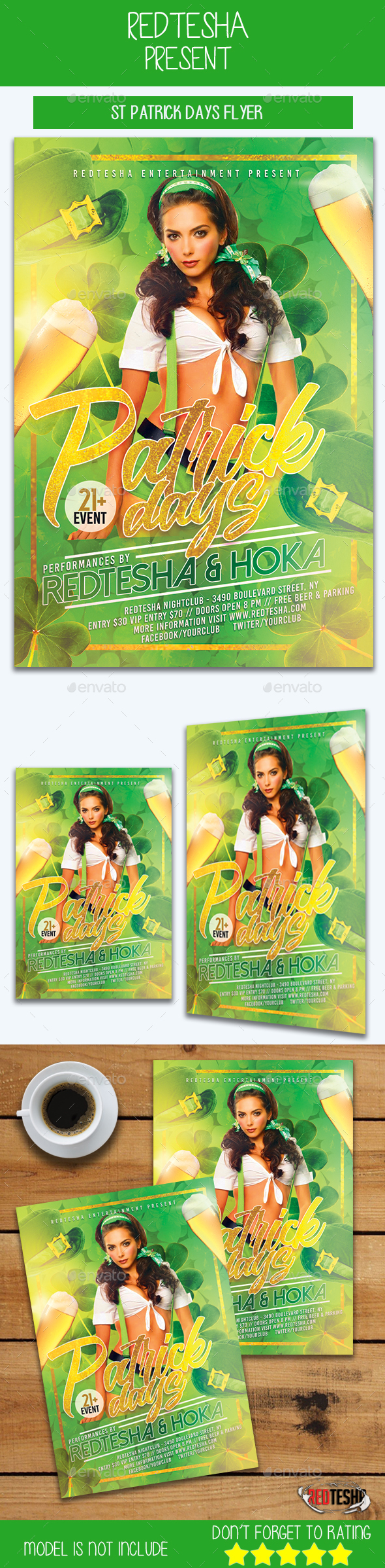 St Patrick Days Flyer - Clubs & Parties Events