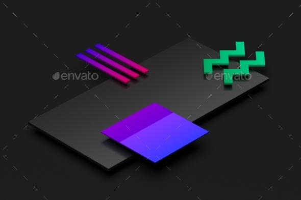 Abstract 3D Rendering of Geometric Shapes. - 3D Backgrounds