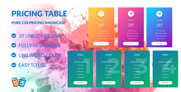 Price Plan - Pure CSS Showcase - CodeCanyon Item for Sale