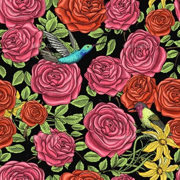 Seamless Pattern - Flowers & Plants Nature