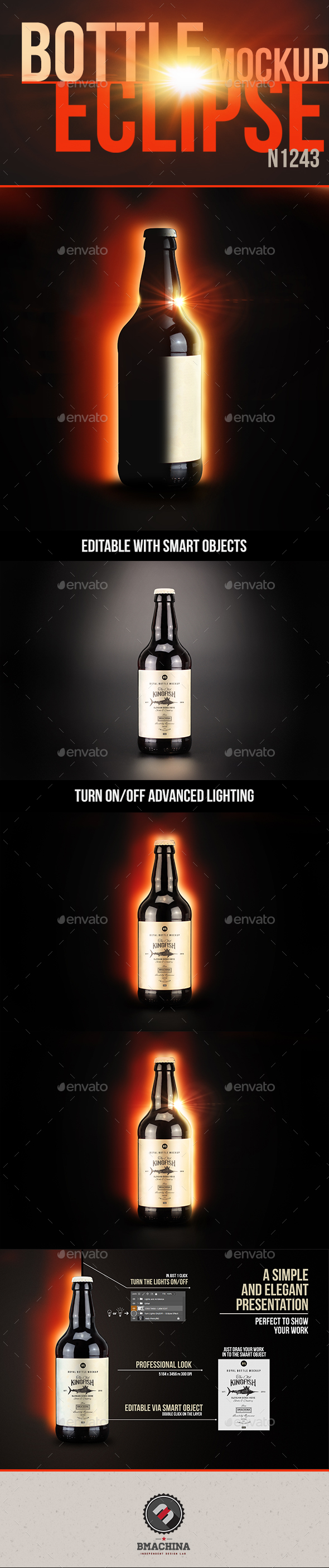 Eclipse Mockup - Bottle N1943 - Product Mock-Ups Graphics