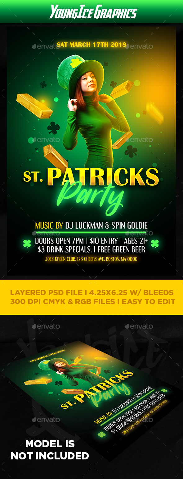 St Patricks Party Flyer Template - Clubs & Parties Events